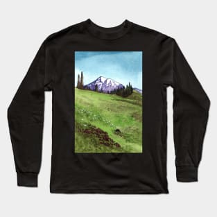 Alpine Meadow Mount Rainier Long Sleeve T-Shirt